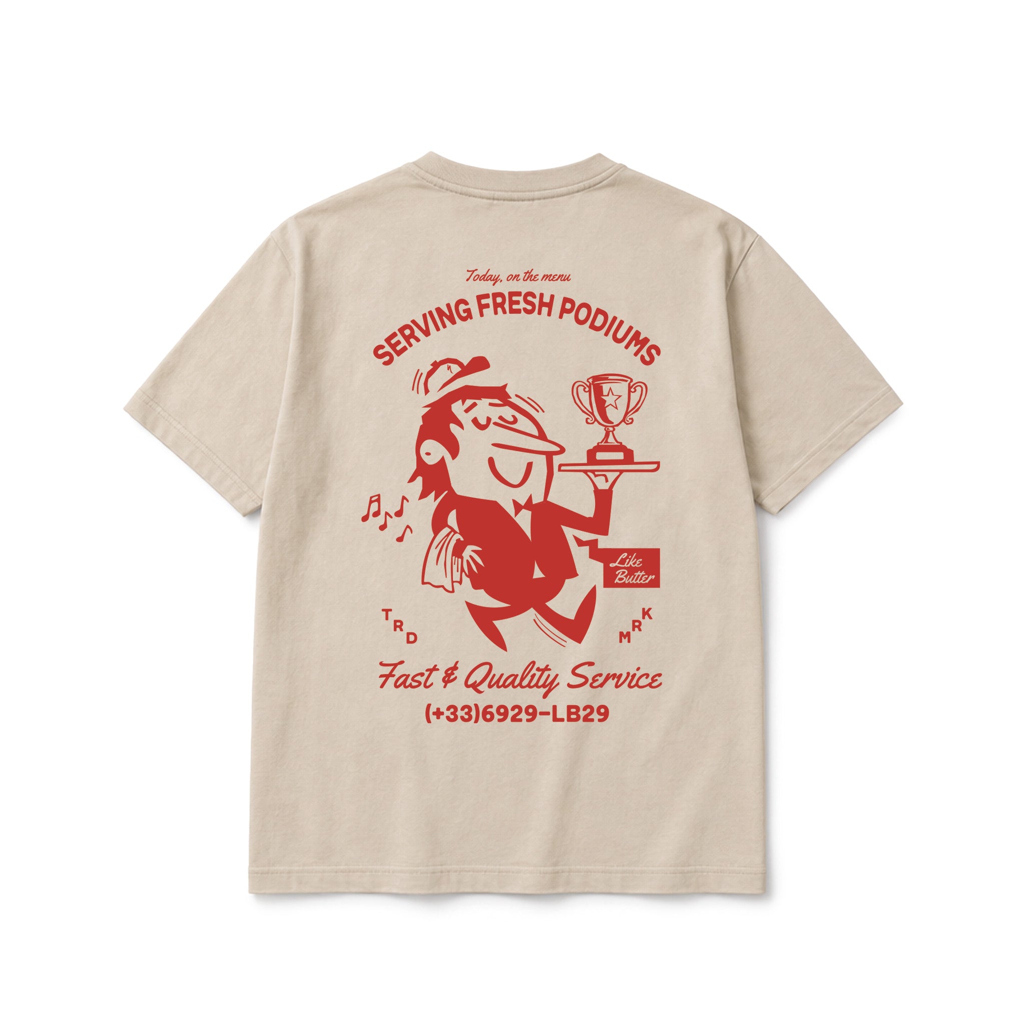 T-SHIRT SERVING FRESH PODIUMS